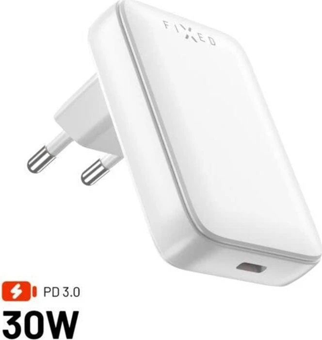 FIXED Slim GaN mit USB-C Ausgang und PD Unterstützung 30 W weiß