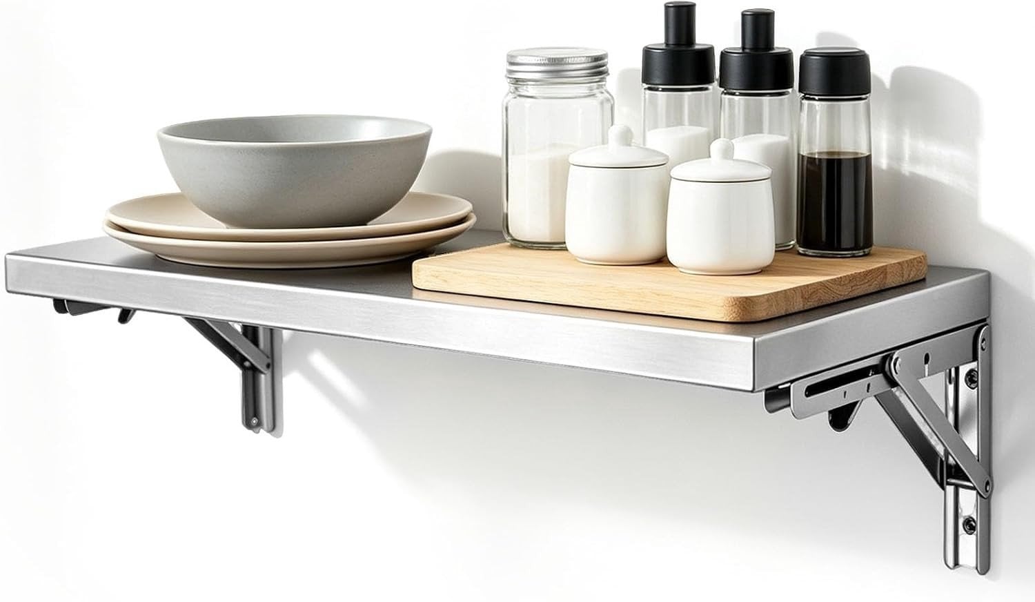 Multifunctionele RVS vouwtafel voor keuken, badkamer, slaapkamer of woonkamer, 60 x 30 cm