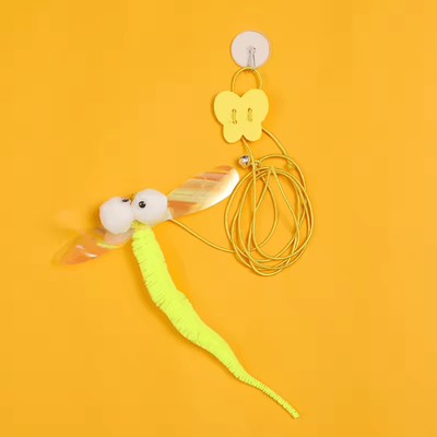Inspire Curations DoorDangler Interactive Hanging Cat Toy With Feather Teaser dragonfly