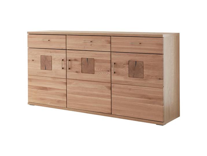 Livetastic Sideboard, Alteiche, Kunststoff, Eiche, massiv, 3 Fächer, 3 Schublade(n) Schubladen, 180x91x43.8 cm, Made in EU, Beimöbel erhältlich, stehend, Kleinmöbel, Kommoden, Sideboards