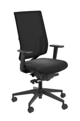 Bürostuhl SSI Project OI 2530, ohne Armlehnen, Synchronmechanik, Muldensitz, Netzrücken, schwarz/schwarz