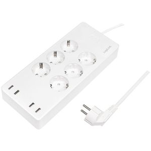 LogiLink Steckdosenleiste SH0105, mit 1,8m Kabel, 6-fach, 4x USB-A, App-fähig