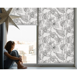 INNENROLLO - Fensterrollo - Rollo - 70x140 cm - Gezeichnete Blumen