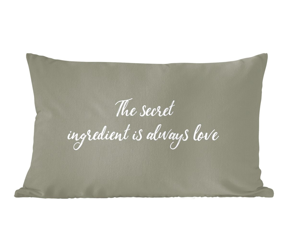 PillowMonkey Sierkussen The secret ingredient is always love - 60 x 40 cm