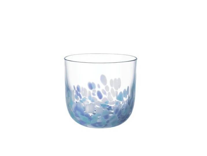 like. by Villeroy & Boch – Like Confetti Aqua Wasserglas, 2er-Set, ca. 200 ml, Glas in Blau, Confetti-Dekor, spülmaschinengeeignet, Trinkgläser aus Glas