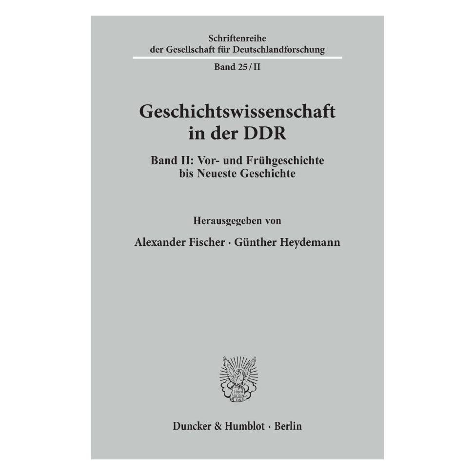 Duncker & Humblot Geschichtswissenschaft in der DDR. (Deutsch, Softcover, Alexander Fischer, Günther Heydemann) (55340658)