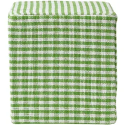 SITZWÜRFEL Vichy-Karo grün, Hocker kariert 36/36/38 cm