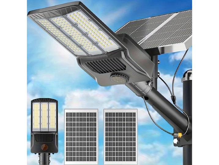 Réverbères solaires lumière extérieure de capteur de mouvement 8000W 800000LM 6500K lumières d'inondation de sécurité solaire lampe solaire pour cour, route