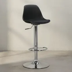 KADIMA DESIGN Barhocker BERN, Lederoptik, verchromtes Gestell, 360° drehbar, max. 110 kg Belastung
