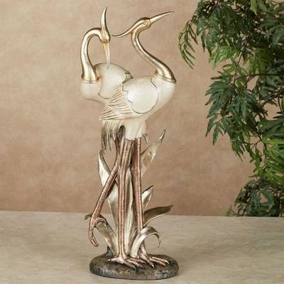 Touch of Class Pretty Pose Double Crane Table Sculpture Multi Metallic , Multi Metallic