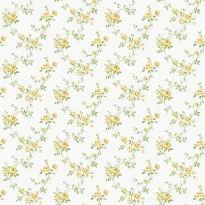 Galerie Wallcoverings Miniatures 3 Rose Floral Trail Design Vinyl on Non-woven Matte Wallpaper Roll