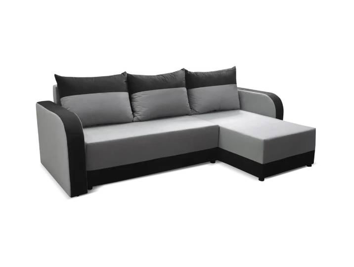 Ecksofa HAWANA Grau/schwarz (Alova 15+14)