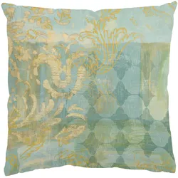 DEKOKISSEN Marokkanische Collage in Gold und Türkis 50/50 cm