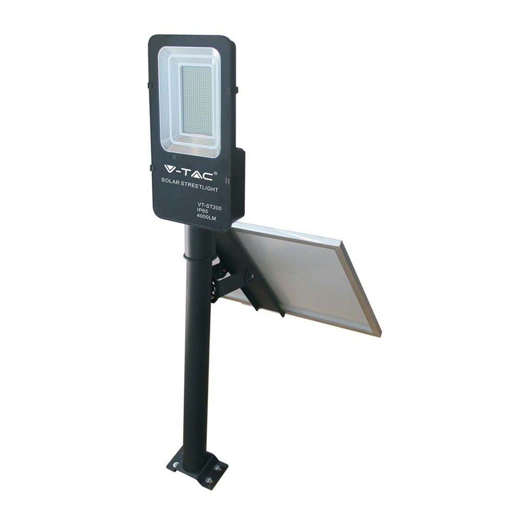 V-TAC 50W LED straatlamp met zonnepaneel voor in de tuin, wandmontage, 4000K