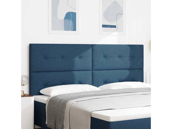 vidaXL Höhenverstellbares Kopfteil mit Kopfteil Blau 200 cm Stoff