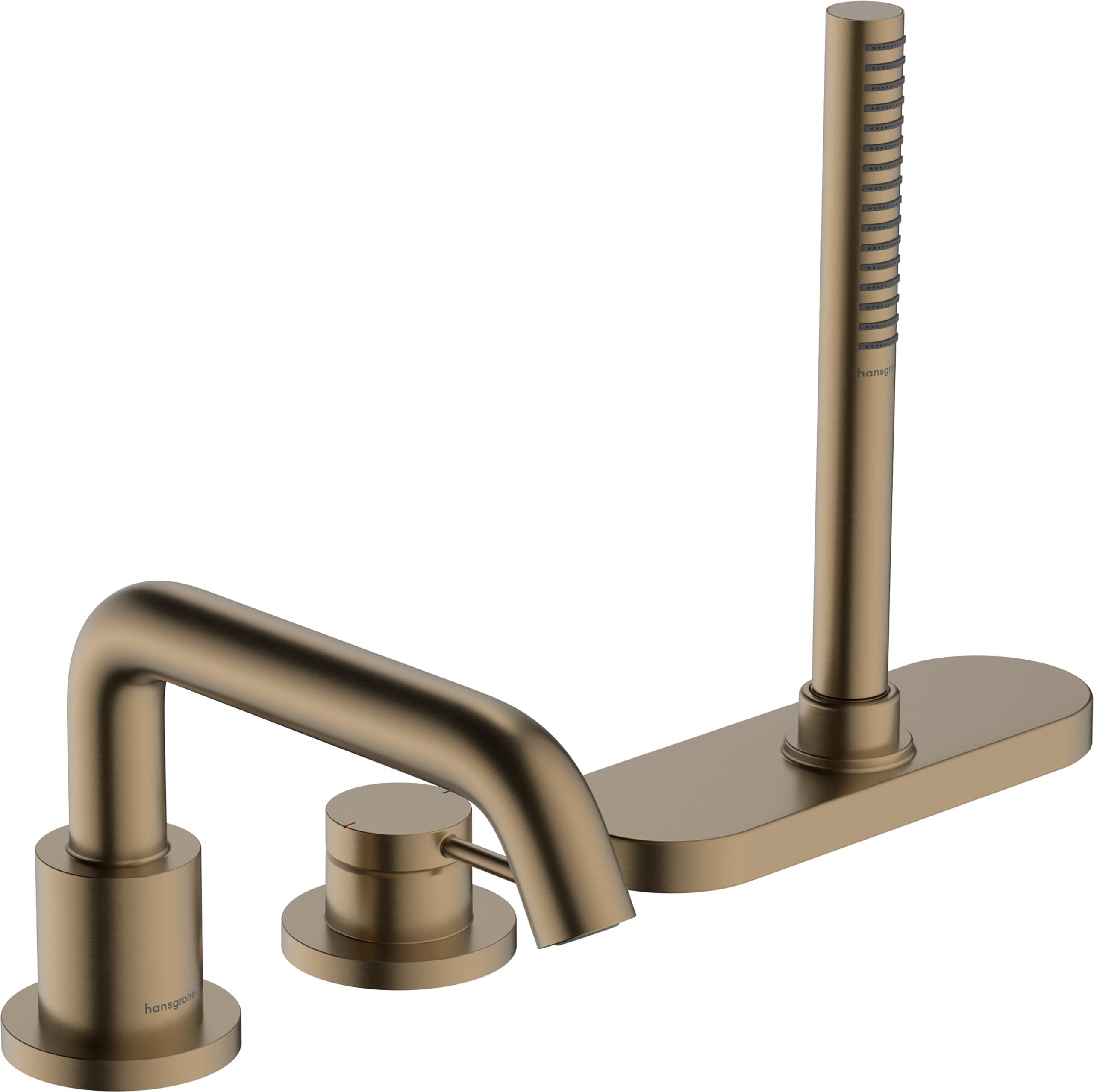 3-Loch Badarmatur Tecturis S, gebürstetes Bronze, mit sBox