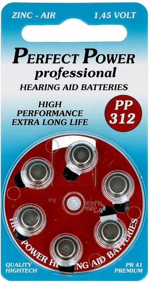 Batterien für Hörgeräte Power Pp 312