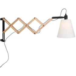 Wandlampe Wandspot Leseleuchte Holz Buche verstellbar creme Metall Schlafzimmer