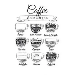 POSTER Kaffee Weißer Hintergrund A4 Rahmenlos