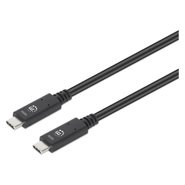 Manhattan USB-C Schwartz (1 m, USB 3.2 Gen 2, 100 W) (355223)