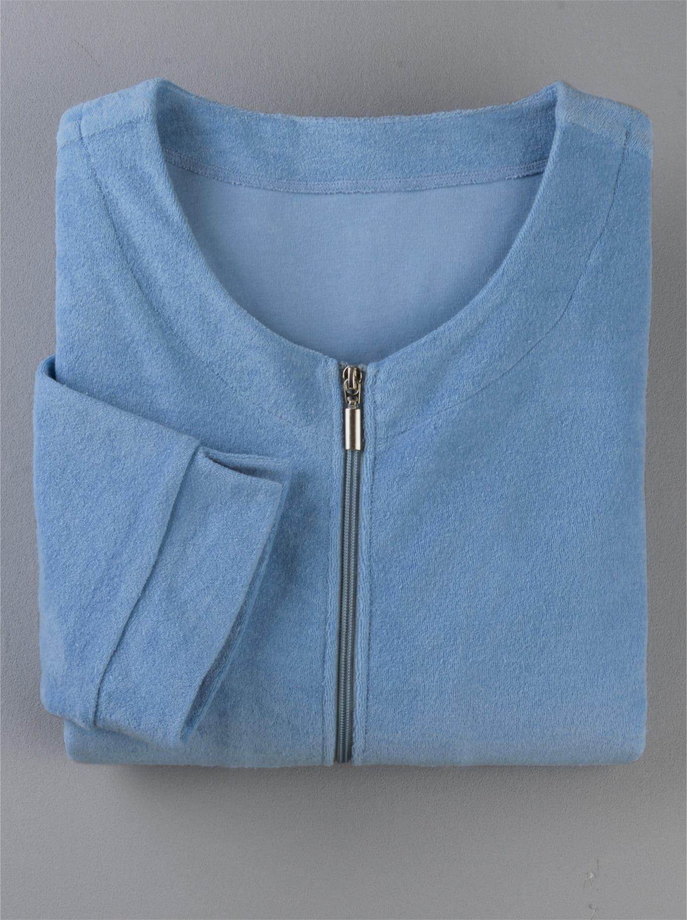 Bademantel Gr. 40, blau (himmelblau), 40/42, Baumwoll-Mix, Hausmäntel, Bademantel himmelblau 40/42