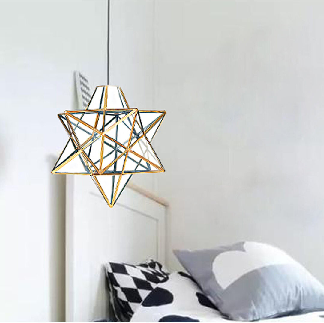 Ophelia & Co. 20 cm H Novelty Glass Pendant Shade ( Screw On ) Gold 20cm H X 20cm W X 20cm D