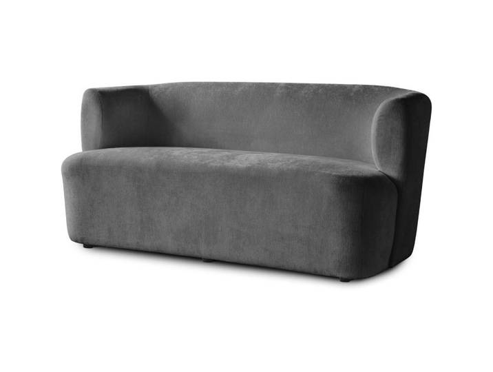 Beautysofa 2-Sitzer Sofa Nori dunkelgrau velour, Dunkelgrau, Kunststoff, 150x68x72 cm, Wohnzimmer, Sofas & Couches, Sofas, 2-Sitzer Sofas