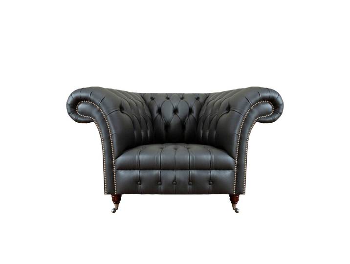 Xlmoebel Sessel Grauer Chesterfield-Sessel aus hochwertigem Leder (Sessel), Hergestellt in Europa