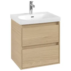 Villeroy & Boch Waschbeckenunterschrank Skyla, Nordic Oak, 572x596x439 mm, mit SoftClosing und zwei Schubladenauszügen