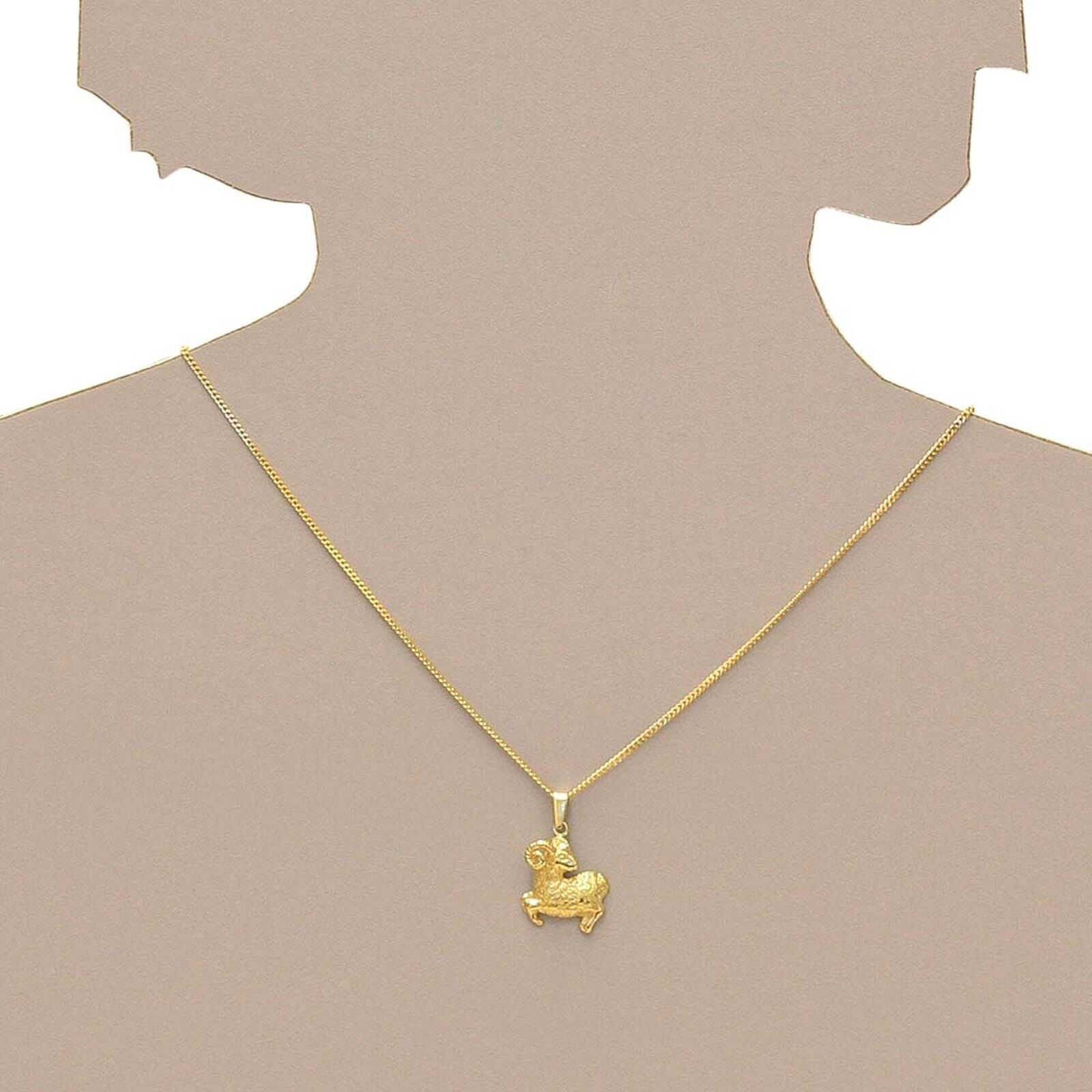 Kettenanhänger OSTSEE-SCHMUCK "Ostsee-Schmuck Anhänger Tierkreiszeichen Widder", gelb (weiß, neutral), Schmuckanhänger, Damen, 25 x 17mm, Gelbgold 333, 1,9 g, Kettenanhänger