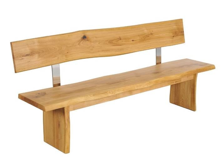 Esszimmerbank mit Lehne 260cm 'Amber' Wildeiche massiv