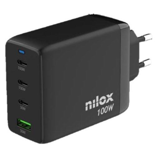 Nilox NXGANUSBC100 Wall Charger Black - Brand EAN: 8431775035669 (100 W, 4 Ports) (NXGANUSBC100)