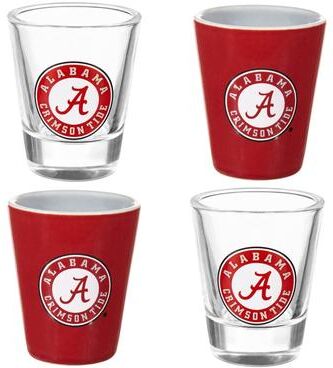 Evergreen 4-Piece Ceramic and Glass 2 oz. Shot Glass Set, University of Alabama