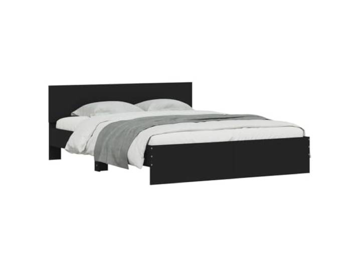 vidaXL Bettgestell mit Kopfteil Schwarz 140x200 cm