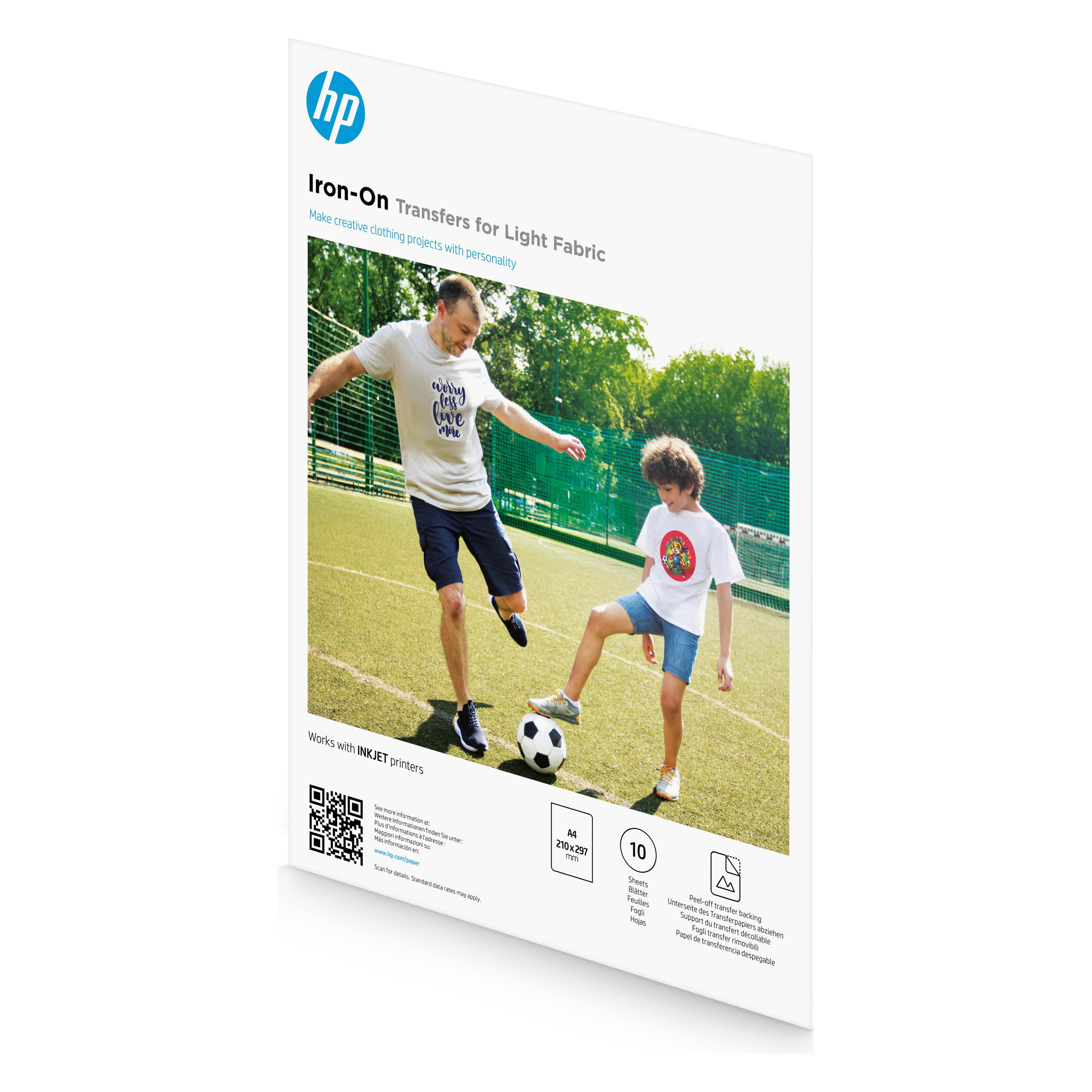 HP Iron-On Transfers for Light Fabric A4 (210 x 297 mm) 10 sheets (AA7N8A)