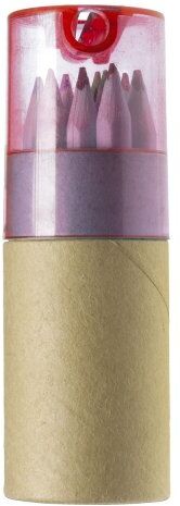 Set 12 Matite Colorate Terrence con Temperamatite ABS e Cartone Personalizzate o neutre