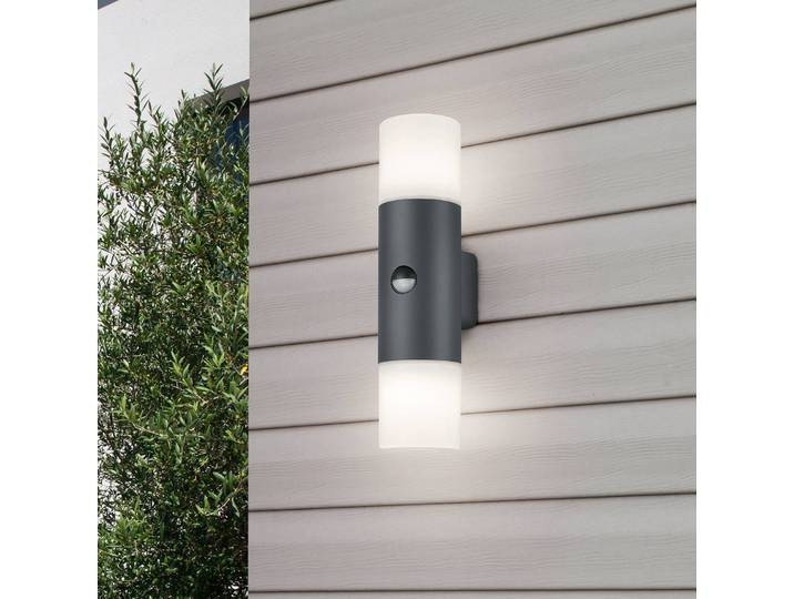 Trio Lighting Aussenwandleuchte mit Bewegungsmelder Hoosic, schwarz, Aluminium