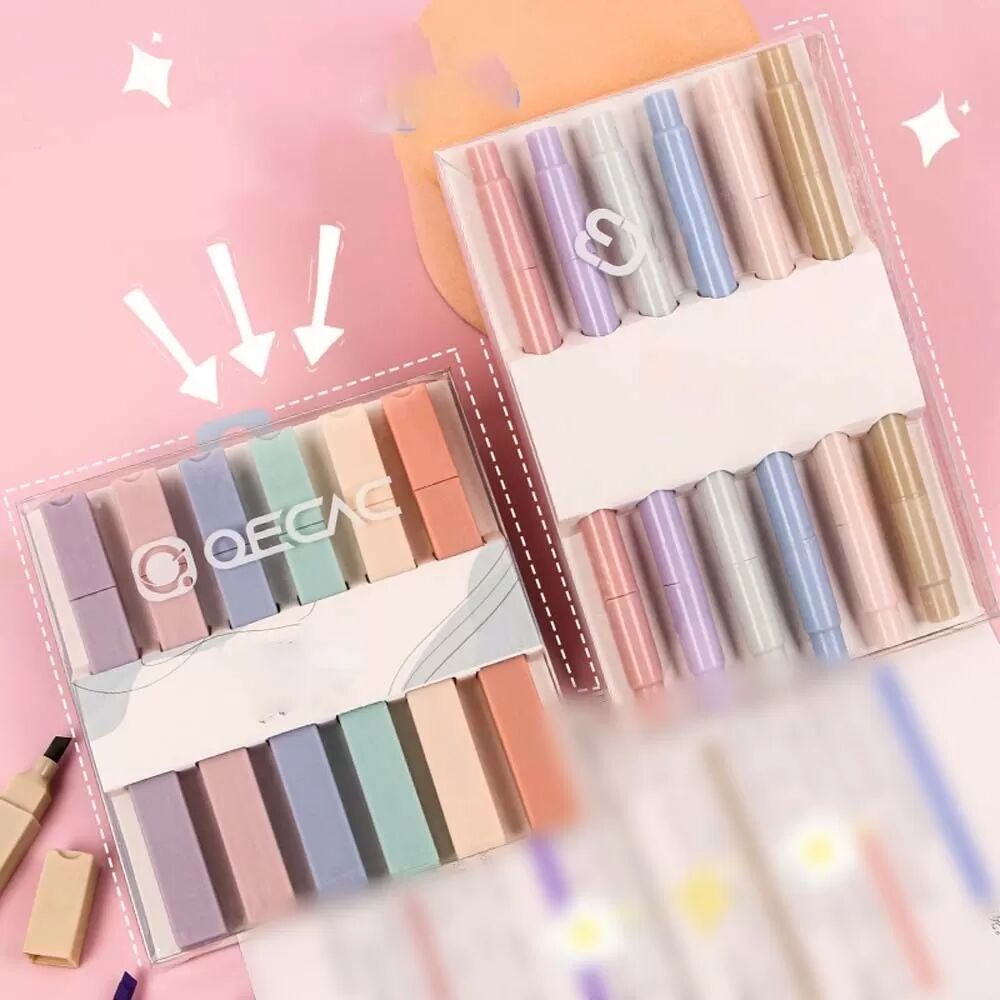 INF Augenfreundliches Pastell-Textmarker-Set - 6 Farben, Schnelltrocknend, Weiche Keilspitze für Studenten