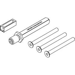 Griffwerk Set für Feuerschutz -TITANO Schild SB_884 TS: 60-65m -M12x85mm, M6x75mm -AT