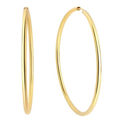 Paar Creolen FIRETTI "Schmuck Geschenk Silber 925 Basic 2 mm breit" Gr. 60, gold (gelbgoldfarben), Ohrringe, Damen, 60, Silber 925 (Sterlingsilber)