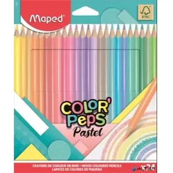 Maped: Color Peps Pastell-Farbstiftset, dreikantig, 24-tlg.