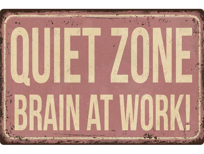 Metallbild QUEENCE QUIET ZONE , rot (farbe bild(er): rot), B:30cm H:20cm, Metall, Stahl, Bilder, Metallbild, Stahlschild, Blechschild, Sprüche, Texte, witzig