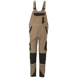 Stretch-Latzhose "Norit" - 60 - sand/schwarz