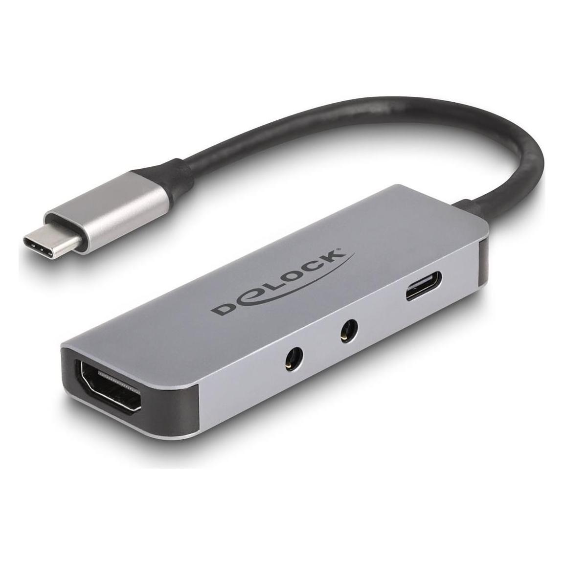 Delock USB Type-C Adapter zu HDMI 4K 60 Hz und Headset und M (HDMI) (61064)