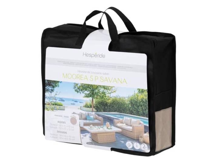 HESPERIDE - Housse de Coussin pour Salon de Jardin Mooréa Savana 5 Places