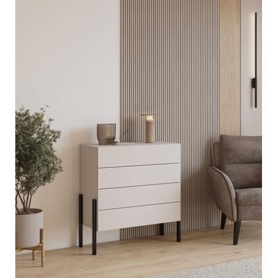 Kommode OTTO HOME "Jukon, Breite 84 cm, moderne grifflose Kommode", kaschmir, B:84cm H:90cm T:40cm, Sideboards, Kommode, Schubladenkommode mit 4 Schubkästen, push to open Funktion