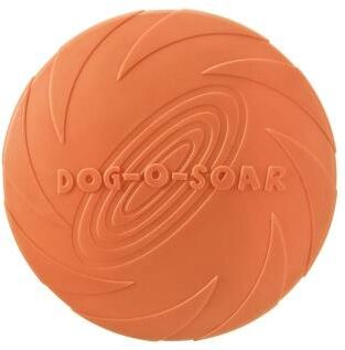 Uplift Essentials Silicone Aero Disc Chew Resistant Flying Saucer Toy For Puppy Training & Interactive Play orange 9 In
