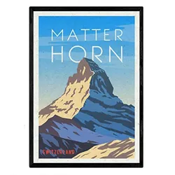 POSTER Matterhorn A4 Schwarzer Rahmen