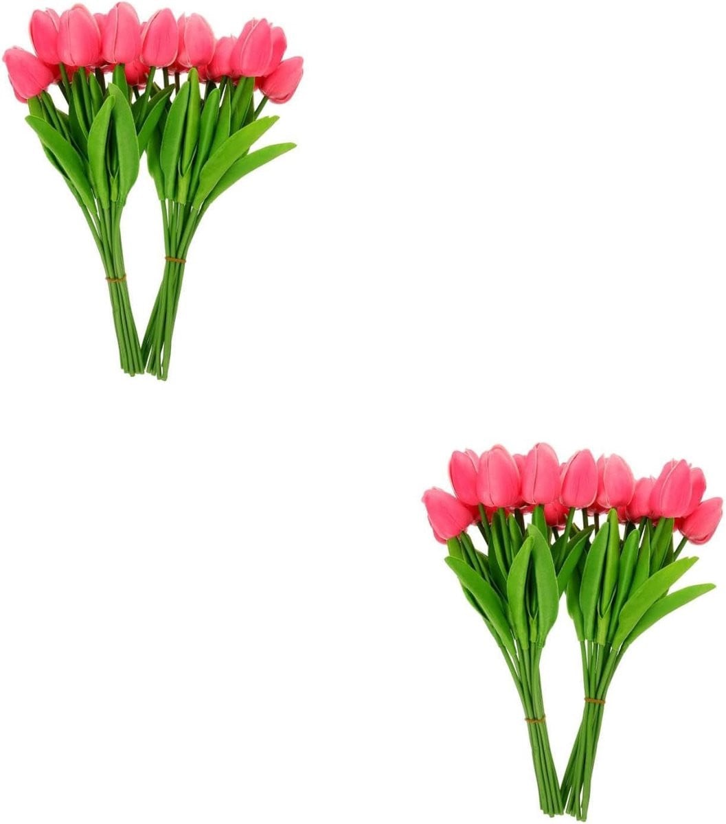 40 stuks Kunsttulpen Decoratie - Gemengde Kleuren - Levensgetrouw Uiterlijk