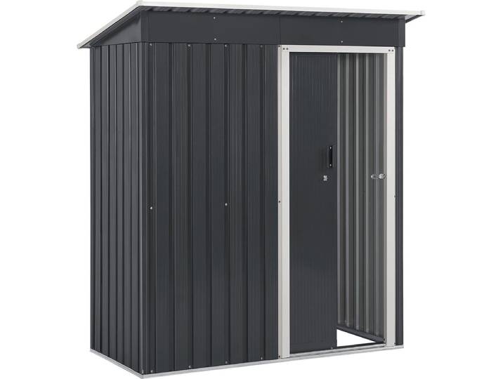 Metalen tuinhuis berging S - Antraciet - Incl. onderstel